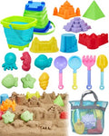 Beach Toys for Toddlers 1-3, Beach Toy Sand Toy for Kids Ages 4-8, 2 Collapsible Sand Bucket and Shovels, Mesh Bag, Sand Castle Animal Molds Sets, Travel Sandbox Toys for Toddlers Kids Age 3-10 - style: 2 Beach Buckets Set