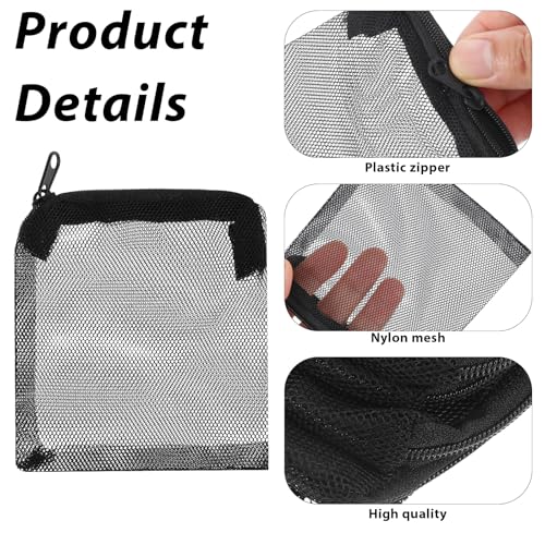 10PCS Aquarium Filter Media Bags, Fish Tank Media Mesh Filter Bags, Reusable Mesh Filters Bag for Activated Carbon, Filter-Stones and Ceramic Rings, Mesh-Net Filters Bag with Zipper (Black, White)