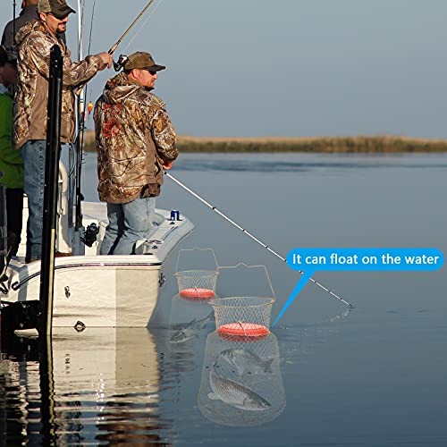 codree Floatable Galvanized Steel Wire Fish Basket, Collapsible Floatable Wire Fishing Basket, Portable Floating Fishing Net Baskets, Robust and Easy to Use