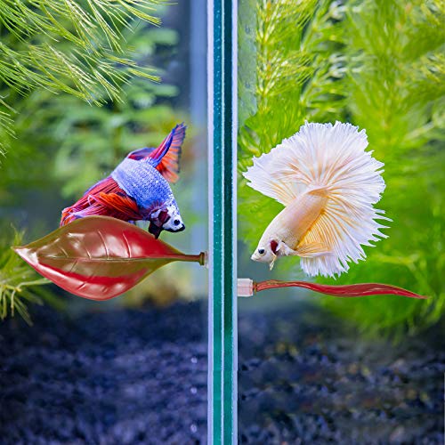 WILLBOND 2 Pcs Red Silicone Betta Fish Bed Leaf Hammock Betta Fish Tank Accessories Decorations for Aquarium Ornaments, Practical Resting Spot, Comfortable and Safe - color: Red