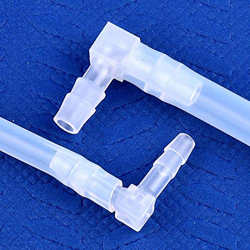 Plastic 3/16” Hose ID 90 Degree Elbow Barb Fitting, 6 Pcs Equal Barbed Joint Splicer Mender Adapter Union Adapter for Boat Aquarium - size: 3/16 Inch