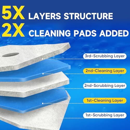 200Ct Aromative Toilet Brush Refills, Toilet Bowl Cleaner Refills, Double-Layer Cleaning Pads Added, Disposable Refill Heads for Toilet Bowl Cleaner Wands，Bulk （Patented） - color: Lemon, Blue Ocean, Lavender(200P)