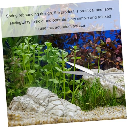 BESPORTBLE Professional Stainless Steel Aquarium Scissors Durable Spring Design for Easy Trimming of Water Plants Portable Fish Tank Tool for Precise Maintenance