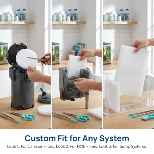 Aquarium Sponge Filter Floss Fish Tank Cleaner Filter Media Betta Fish Tank Accessories Pond pad, Ultra High Density Superior Filtration (39'' x 4.7'' x 0.23''(3pcs))