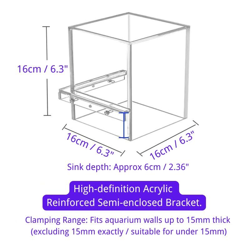 AeroAquarium Negative Pressure Fish Tower, Anti-Gravity Desktop Aquarium with Self-Filling Water Column, Vacuum Floating Fish Tank Decor for Betta, Zen Home Office Decor Gift (6.3"*6.3"*6.3") - size: 6.3"*6.3"*6.3"