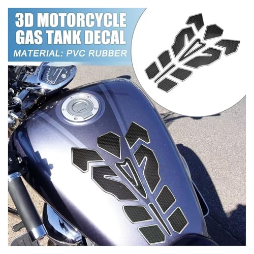 Universal Fuel Tank Sticker for Motorcycle Tank Pad Fish Bone Mat Oil Gas Tank Protector Motorcycle Cover Decal Gas Stickers Decals - color: Model K Black