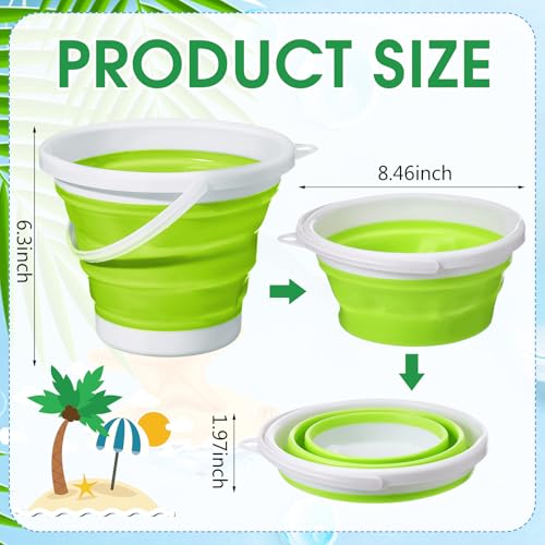 MiniInflat 3 Pcs 3l Summer Collapsible Beach Toy Sand Bucket Silicon Pails Foldable Collapsible Beach Bucket for Sea Party Supplies Water Baskets Kit Tool for Outdoor Cleaning Camping