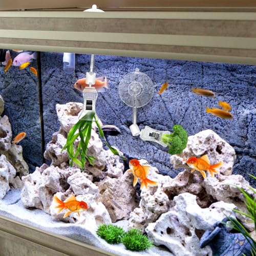 LIOOBO Aquarium Suction Cup Clips 3-Pack Adjustable Fish Tank Veggie Clips Air Pump Holder Clips for Secure Attachment and Versatile Aquarium Accessories
