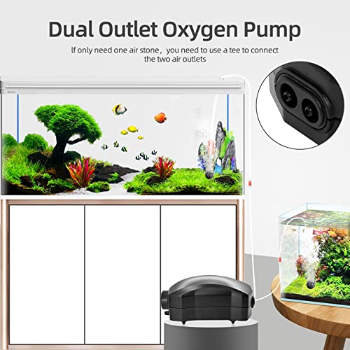 Aquarium Air Pump Single Outlet/Dual Outlet Adjustable Aerator with Accessories for 10-100 Gallon Fish Tank - style: M-200 3W (20-40gal)