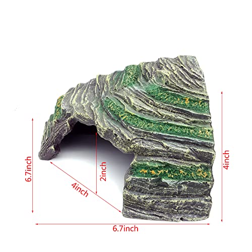 Terrarium Decor Reptile Hide Reptile Hides and Caves Aquarium Tank Accessories Decorations,Medium