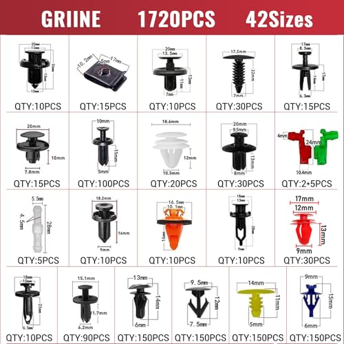 2041 Pcs Bumper Clips Car Retainer Clips & Auto Fasteners Assortment Plastic Push Rivets Fender Clips - 42 Most Popular Sizes Door Trim Panel Clip Set for Toyota GM Ford Honda Chevy - size: 2041 Pcs-for Multiple Brands