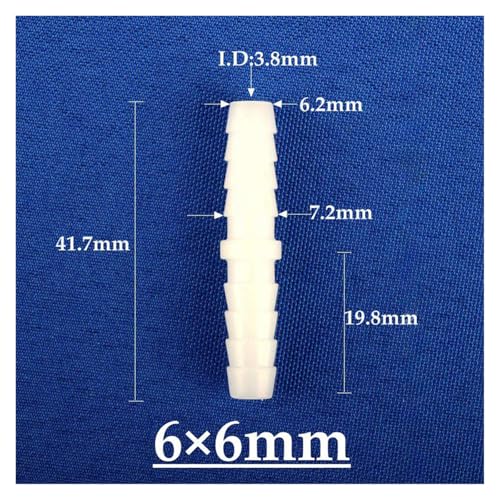 5~200pcs 3-14mm Food Grade Barbed PE Connectors Aquarium Fish Tank Air Pump Hose Joint Soft Water Pipe Equal Coupling Connector(6mm PE,20pcs) - color: 6mm PE, size: 20pcs