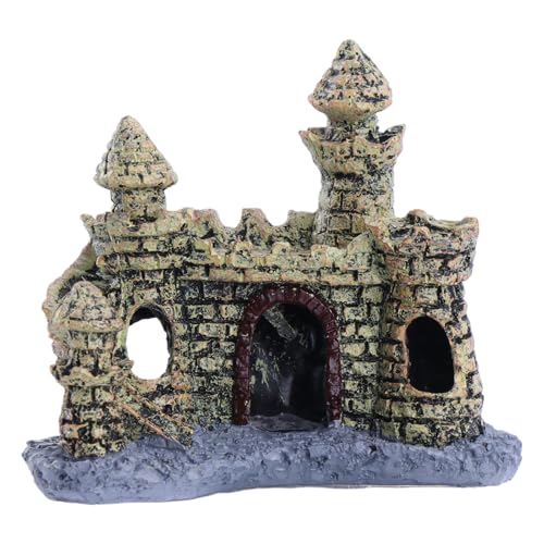 Aquarium Decoration Small Resin Castles Hideouts Stone Cave Hide House Fish Tanks Accessories for Betta Shrimp