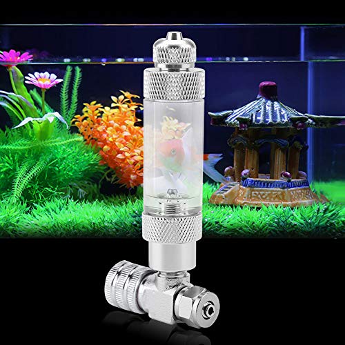 Joyzan Fish Tank CO2 Needle Check Valve, Aquarium System CO2 Regulator Bubble Counter DIY Accessory Stainless Steel Generator Flow Control Single Head Micro metering Needle Valves Air Pump Diffuser