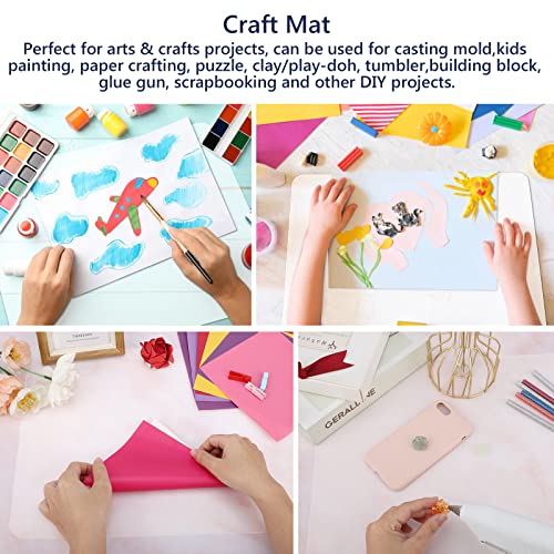 Gartful 2 Pack Silicone Crafting Mats, 15.7" x 11.8" Silicone Mat For Crafts, Large Heat Resistant Sheet For Jewelry Casting, Epoxy Resin, Wax Seal, Drawing, Countertop Protector, Placemat,Translucent - color: Translucent, size: 2pcs - 15.7 x 11.8 inches