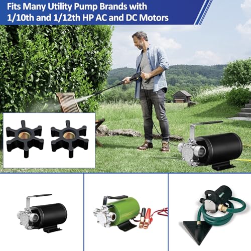 REPLACEMENTKITS.COM Impeller Replacement (3 Pack) for Utility Water Transfer Pump, Universal Impeller Fits 5/16 Diameter Shaft, Compatible With Most 1/10th And 1/12th HP AC And DC Motors