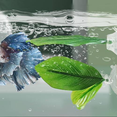 Betta Resting Leaf – Artificial Aquarium Plant Bed, Fish Tank Sleeping Pad | Soft Floating with Strong Suction Cup Support for Betta Comfort Relaxation