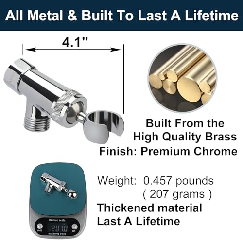 YUHX All Metal Shower Head Holder and Hose Stainless Steel Extra Long 6 ft,Adjustable Handheld Shower Arm Bracket,Premium Chrome - style: C-Style Chrome