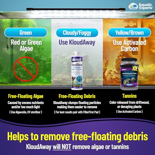 KloudAway Freshwater Aquarium Water Clarifier - Clears Cloudy Water, Water Clarifier for Fish Tank, Made in USA, Aquatic Experts (250 ml) - size: 250 ml (8.45 oz)