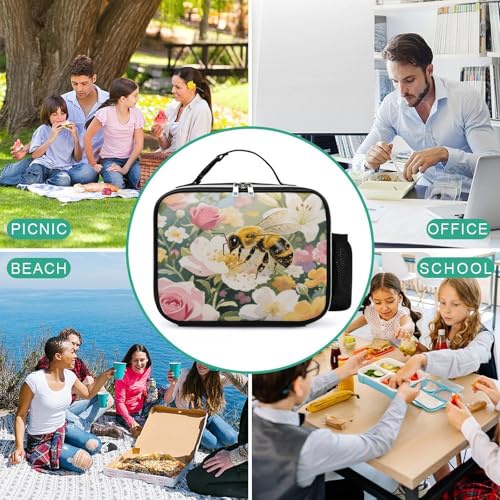 Goldfish Swimming in The Fish Tank Lunch Bag for Women Men,Reusable Portable Lunch Box, Soft Cooler Lunchbox for Work Picnic