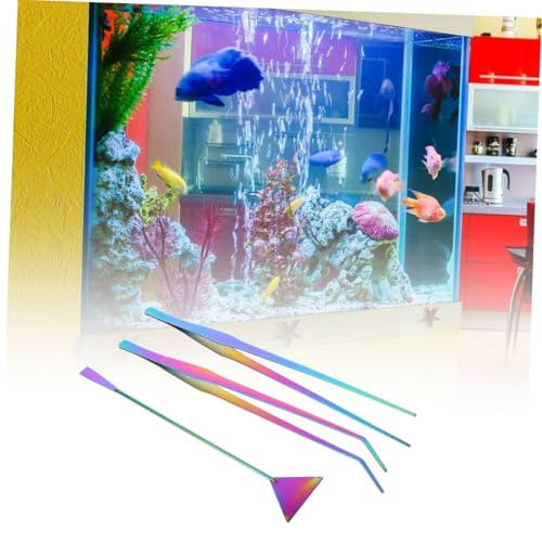 Balacoo Stainless Steel Scissor Tools Kit 3pcs Plant Tweezers Spatula for Aquarium Clean and Aquascaping