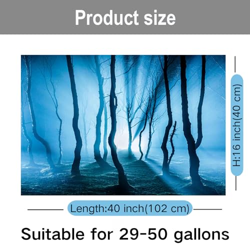 ELEBOX Fish Backgrounds Paper Double Sides 3D Stone & Trees Aquarium Background Picture 16" x 40" Fish Tank Background - color: N, size: H:15.7"x L:40.2"