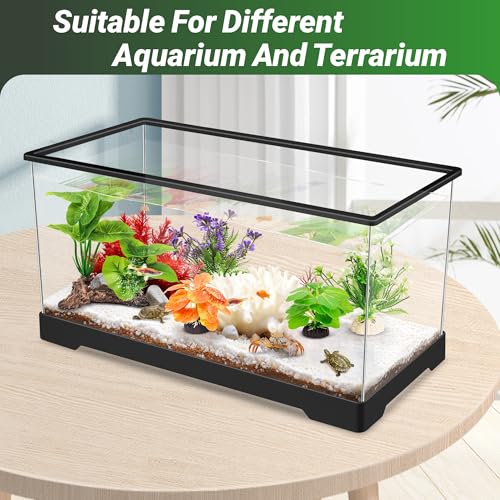 GOZILLA Fish Tank Plants, Reptile Artificial Plastic Plants, Reptile Plants for Terrarium, Aquarium Decorations Resin Pedestal Ornaments for Fish Tank Accessories Set.(5PCS/C-Set) - color: 5 Pcs/ C Set