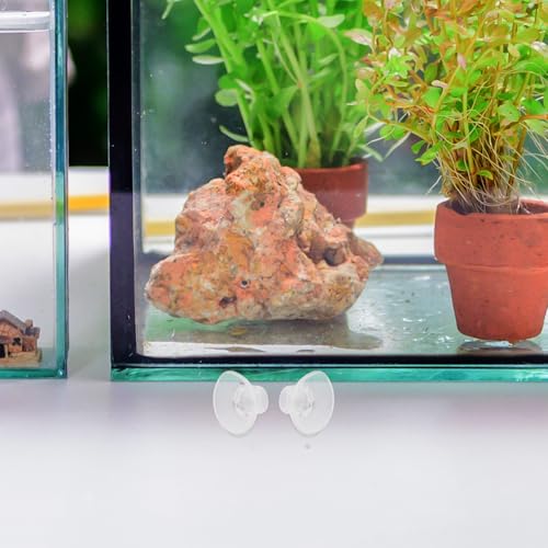 20Pcs Aquarium Suction Cups with Adjustable Cable Ties Strong Transparent Sucker Clips for Fish Tank Plants Secure Mounting for Aquatic Decor and Moss Binding