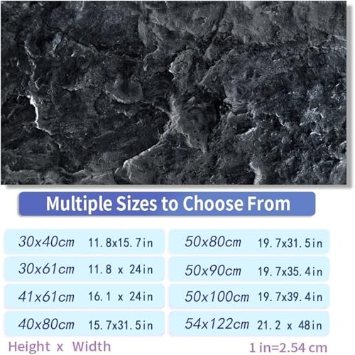 Fish Tank Background Black Stone Grain Poster Fish Tank Decoration Self Adhesive Wallpaper 3D Background(50x100cm) - size: 50x100cm