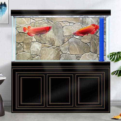 24X12IN Marble Aquarium Background, Art Marble Aquarium Background, Natural Marble Glass Terrarium Background with 8 EVA Double-Sided Tape - color: Stone, size: 24X12in/60X30cm