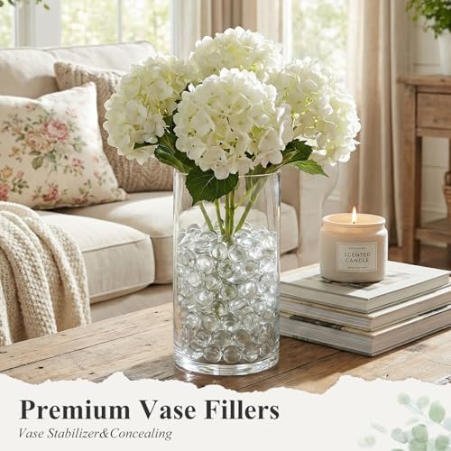 DomeStar 2LB Clear Flat Glass Marbles, Clear Glass Beads Decorative Gem Pebbles Vase Fillers for Centerpieces Table Scatter Home Decor - color: Clear