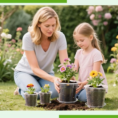7 Inch Clear Nursery Pots with Drainage Trays, 15 Pack Plastic Pots for Plants, Clear Pot for Seed Starting, Transplanting, Succulents, and Indoor Gardening (7 inch) - size: 7 inch