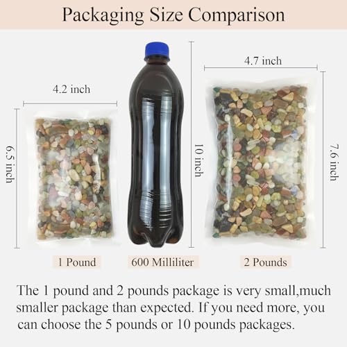 FANTIAN 2 Pounds Pebbles for Plants, 3/8 Inch Succulent Rocks, Decorative Polished River Rocks for Plants Indoor, Vases, Cactus Planters, Bird Bath, Craft and Fairy Garden - size: 2 pounds, style: Colorful