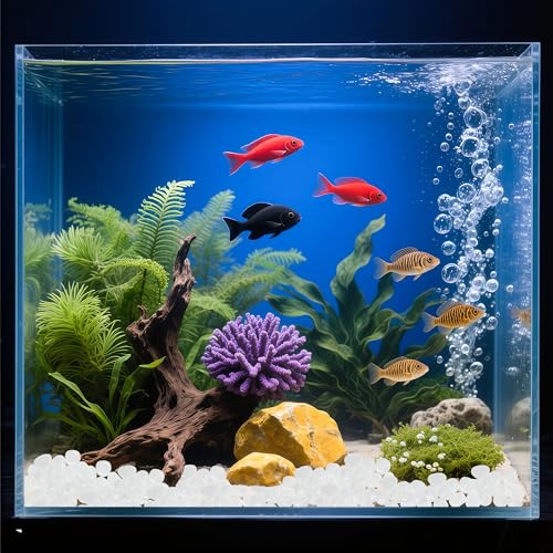 Glow in The Dark Fish Tank Rocks,Glowing Rocks Stones Resin Glow in Dark Pebbles for Outdoor Garden, Fish Tank, Aquarium, Landscaping,Driveway Decoration,White 2.2 Lb - color: 3-White, size: 2.2 LB