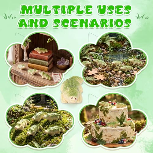 Geelin 50 Pcs Mini Crocodiles Figurines Funny Mini Resin Crocodiles Figurines Small Alligator Figure Resin Tiny Animals for DIY Fairy Garden Landscape Aquarium Desktop Craft - style: Alligator
