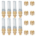 Air Brake Fittings, Dazakoot Brass DOT 3/8” Hose x 3/8” Male Air Hose End Connector with Spring Guard, Air Brake Hose Fittings Repair Kit, 8 Pack Air Brake Hose Fittings & 8 Pack 3/8” Sleeve Tubes - size: 3/8" Hose X 3/8" Male, style: 16PCS KIT