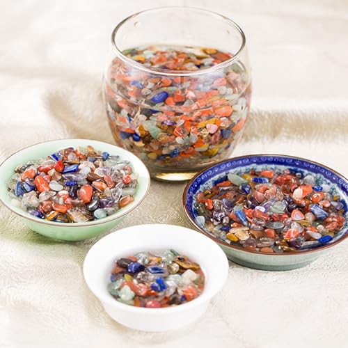Natural Agate Aquarium Gravel, Fish Tank Rocks and Pebbles, Suitable for Indoor Plants, Colorful Crushed Stones can be Used for vase Filling, Succulent Plant Decoration, DIY Crafts (Multicolor) - color: multicolor