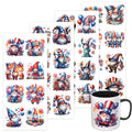 4 PCS 4th of July Gnome UV DTF Cup Wrap for 16oz, Rub on Transfer Stickers Glass Mugs, High Viscosity Permanent UV DTF Sticker, Coffee Cups, Water Bottles and Personalized Crafts - style: 4th of July Gnome