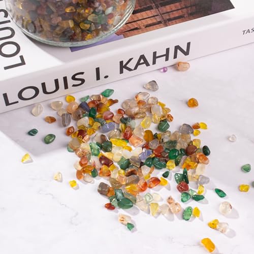 0.5 Lb/230g Colorful Agate Aquarium Fish Tank Gravel Rocks, Crushed Stone Crystal Chips Bulk Natural Gemstones Pebbles Irregular for Aquarium, Vase Fillers, Succulent Plants Decor - color: Multicolor Agate, size: 0.5 LB