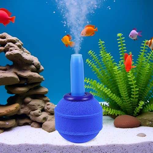 Blue Ball Shape Airstones, Air Bubble Increaser for Aquarium Fish Tank Oxygen Adjustable Stone Ball Air Pump Accessory Aquarium Pumps and Filters