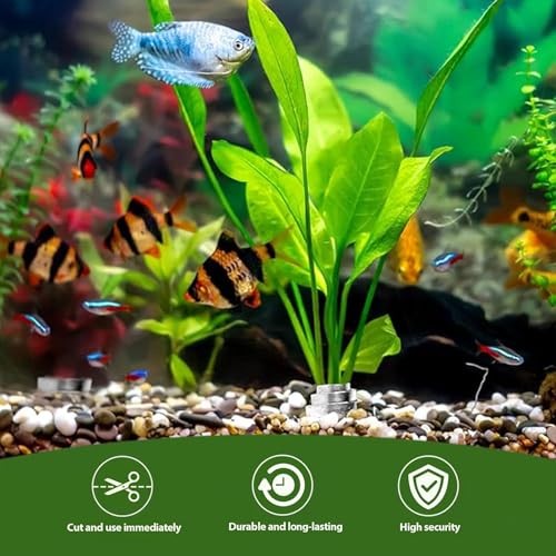 52Pcs Aquarium Plant Weights for Fish Tank - Aquarium Plant Anchors Live Plants Fixed Ring Base, Weighted Blocks to Hold Aquatic Live Plants Underwater - size: 52PCS