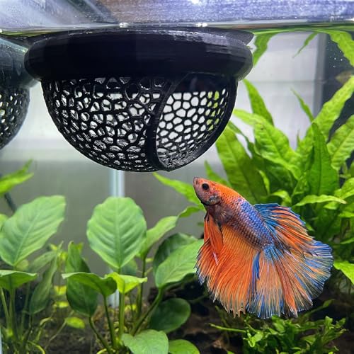 Betta Hammock Betta Fish Bed Floating Bettas Hide & Shrimp Cave, Aquarium Hiding Feeding Decorative Accessories, Safe Resting Spot for Betta-Fish, Shrimp and Small Fish (Black, 2 PCS)