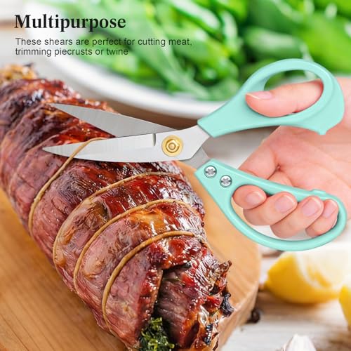 All Purpose Kitchen Scissors, Kitchen Shears Heavy Duty - Dishwasher Safe Food Scissors- Multipurpose Cooking Shears for Meat Poultry Food, Herbs, and Fish, Comfort Grip Handles, Green - color: Green