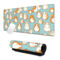 Cartoon Hamster Large Gaming Desk Mat,Rubber Non-Slip Cute Animal Aqua Mouse Pad,31.5x11.8x0.12in Extended Light Blue Mousepad,Game Lover Mice Pads Gifts,Office Home Deskmat Decor - color: Hamster