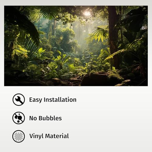 Aquarium Background, Ocean Fish Tank Background, Terrarium Background Cloth, Vinyl Cloth 48 x 18 inches - color: Forest, size: 48X18in