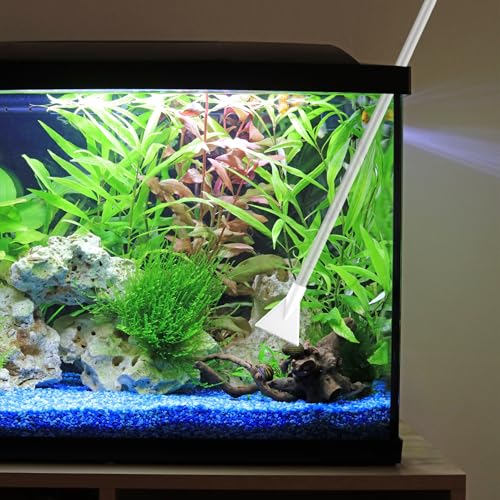 Fish Tank Cleaner 7.2ft Manual Adjustable Air Bag Valve Hot Tub Vacuum Fish Tank Gravel Sand Cleaning Aquarium Vacuum with Flexible Hose and Wand for Pool Grass Debris Cleaning, Fish Tank Cleaner