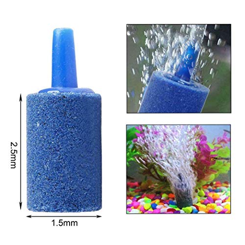 Aquarium Air Pump Accessories Kit with 80 Inch Standard Clear Airline Tubing, Air Stones, Check Valves, Suction Cups and Connectors for Fish Tank - color: Blue, size: 2 Air Stone Cylinder