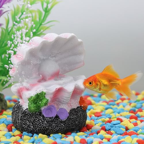SynHHergyx Aquarium Bubbler Decorations Fish Tank Bubbler Decorations Air Stone for Aquarium Fish Tank Shell Decor Volcano Ornament for Fishes Shrimp Crab Betta Tanks