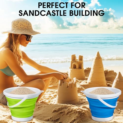 MiniInflat 3 Pcs 3l Summer Collapsible Beach Toy Sand Bucket Silicon Pails Foldable Collapsible Beach Bucket for Sea Party Supplies Water Baskets Kit Tool for Outdoor Cleaning Camping