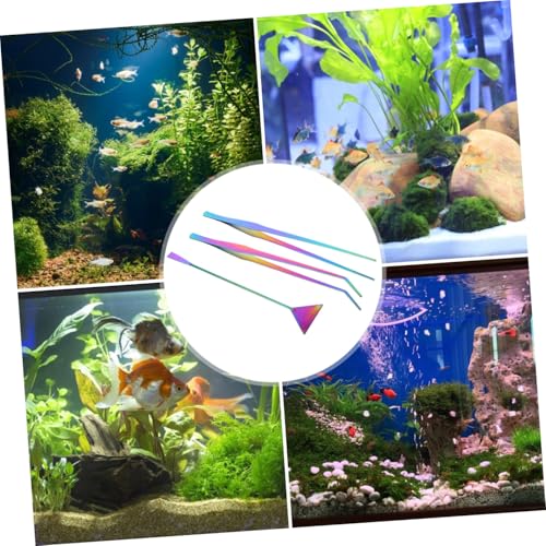 UPKOCH 3pcs Stainless Steel Aquarium Cleaning Tools Set Tweezers Spatula for Water Plants for Fish Tank Maintenance and Aquascaping Durable Easy to Use